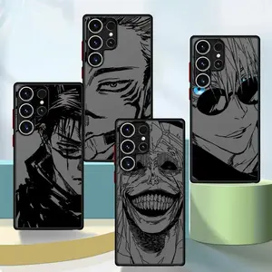 Dark Fantasy Sorcerer Anime Phone Case For Samsung Galaxy S26 S25 S24 S23 S22 S21 Ultra Plus FE, Black & White Manga Shockproof Cover for Fans