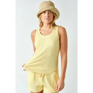 Softcore Ribbed Lounge Tank Top Yellow
