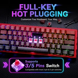[TikTok Viral] 60% Mechanical Gaming Keyboard | Custom RGB Hot-Swappable Cyberpunk Edition | Anti-Oil PBT Keycaps & Detachable Type-C | Pro Gamer Gear