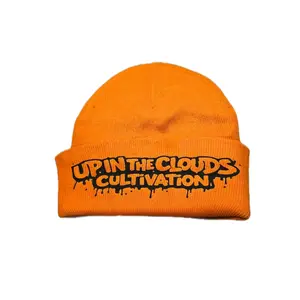 Up In The Clouds Cultivation Orange Beanie Hat for Men Women Fashionable Knitwear