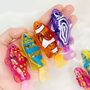 Keeps Pets Active & Helps Pets Water Drinking.4Pcs Auto-Swimming LED Fish Toys for Cat Water Activated with Neon Lights