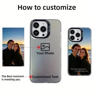 DIY Personalized Custom Phone Case - Custom photos & text, Colored Silvery Printed Phone Case. for iPhone 17/ 16/ 15/ 14/ 13/ 12/ 11 Pro Max Plus Air, for Samsung Galaxy S25/ S24/ S23/ S22/ S21. Creative heartfelt gifts for couples, family & friends.