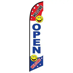WELCOME OPEN WELCOME 12ft Feather Banner Swooper Flag - FLAG ONLY (3)