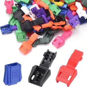 100 Pack Zipper Pull Cord Ends Shoe Lace End Tips Elastic Shoelace Cord Lock Clips Shoe String Caps for Boot Sneakers Fastener No Tie Laces Lock Lanyard Clip Assorted