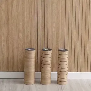 3D Self-adhesive Vertical Striped Mesh Wallpaper Roll, Self-adhesive Wood Grain Wall Panel Sticker, 3mm Thick Wood Grain PVC Material, Easy Peel ad Stick DIY, Suitable for Walls and Ceilings 40cm*300cm