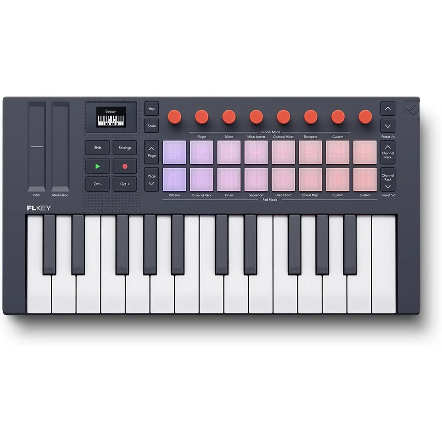 Novation FLkey 2 49 — 49-Key MIDI Controller Keyboard for FL Studio. Make Beats with Semi-Weighted Keys, USB, Pitch & Mod Wheels, 16 Drum Pads, and Arpeggiator — Inc. 6 Months of FL Studio