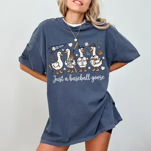 Comfort Colors Just a Baseball Goose Shirt, Funny Baseball Goose Tee, Silly Goose Gameday T-Shirt, Cute Goose Baseball Mom Gift