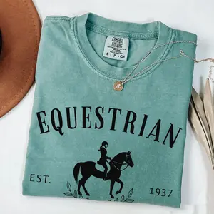 Comfort Colors Equestrian Social Club Shirt, Custom Horse Head Shirt, Horse Owner Gift, Gift for Horse Lover, Horse Rider Gifts
