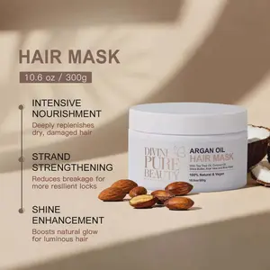 Divine Pure Beauty Argan Oil Hair Mask - Nourishing, Penetrating US Haircare Treatment to Boost Hair Shine
