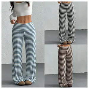 Women's Striped Trousers, High-waisted & Trendy, Comfortable Stretch Pants