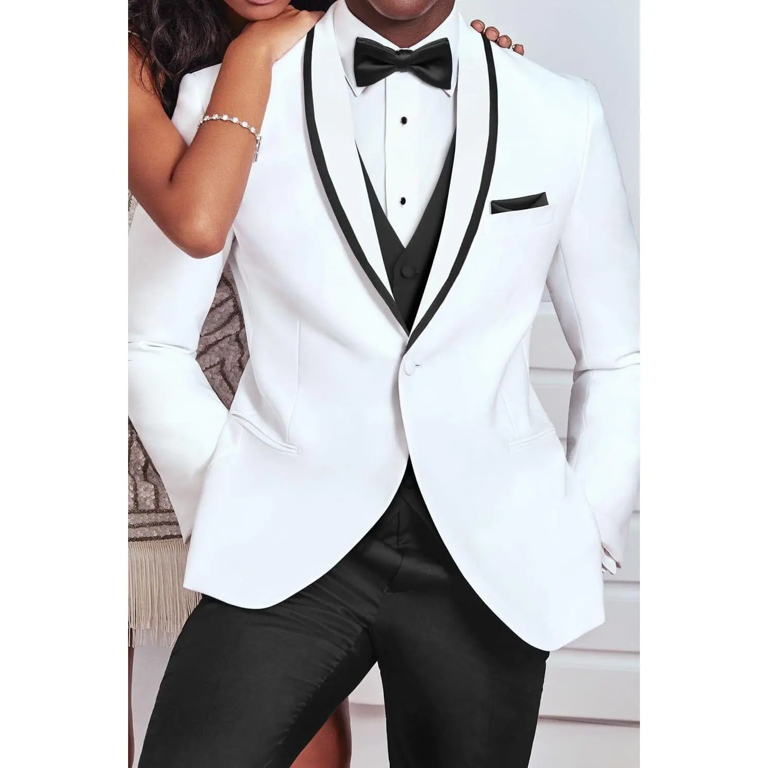 "Xavier" White Tuxedo Jacket "Xavier" White Tuxedo Jacket