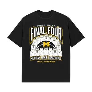 Michigann Wolverine 2026 Final Four Team Jersey Graphic Shirt 1 Side Men's Tops Fan Playoff Game Day Gift
