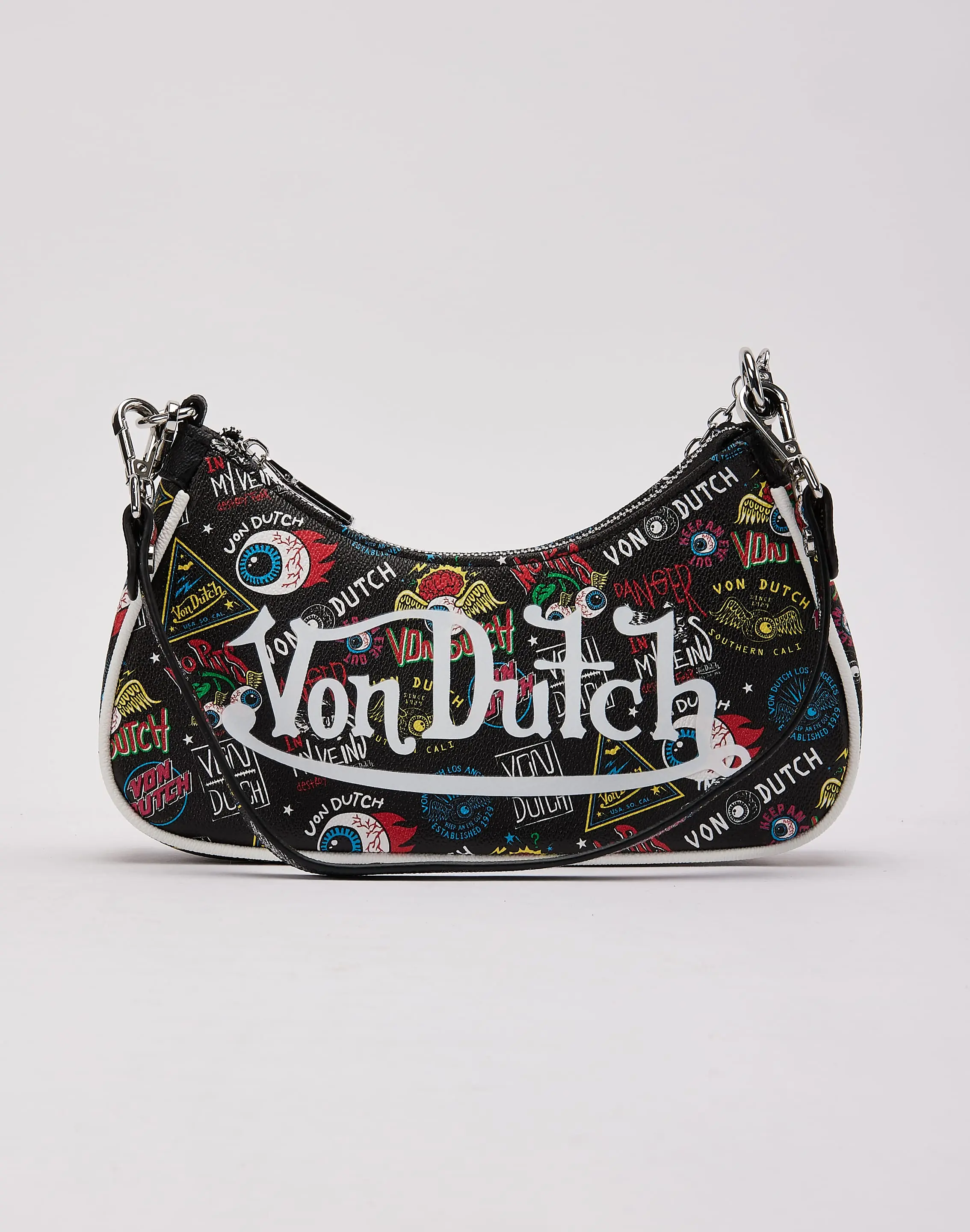 Womens Von Dutch Multi-Logo Shoulder Bag Womens Von Dutch Multi-Logo Shoulder Bag