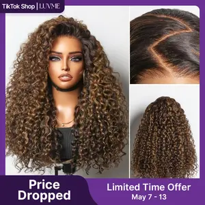 Luvme All-Day Comfort™ Wig PartingMax Brown Highlights Funmi Curly 7x6 Closure HD Lace Glueless Wig Pre Cut Lace Limited Time Offer TikTok Exclusive #luvmenewarrivals