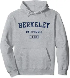 Berkeley California Distressed Text Sport Style Pullover Hoodie - Taylorde Shop 96B082FT7WPC