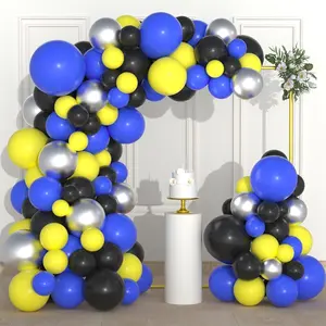 Blue Yellow Black  Balloon Garland Arch - Blue Black Balloons Metallic  Black Balloon for Birthday Graduation   Year Party Decorations
