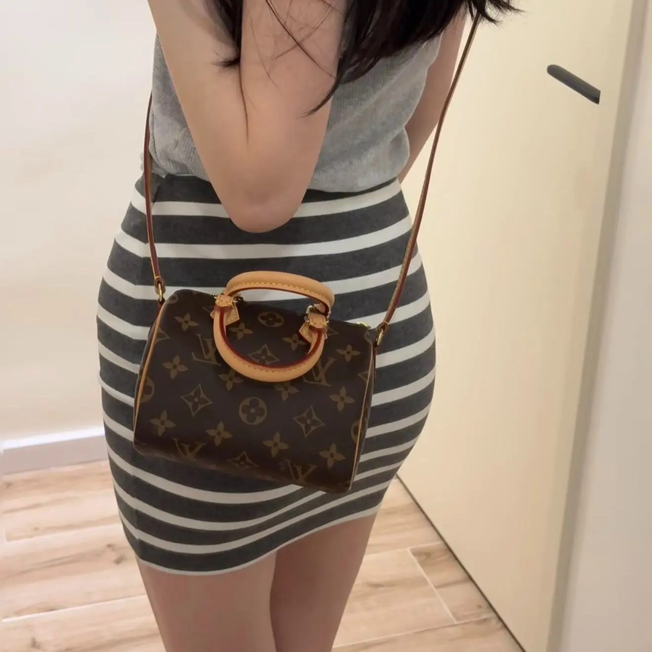 Pre-owned Louis Vuitton Nano Speedy Monogram Coated Canvas with Microchip