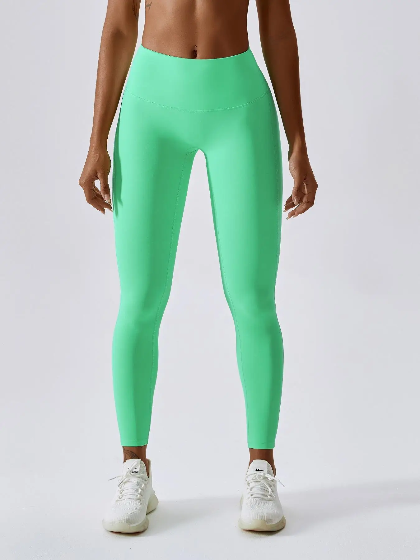 Women's Solid High Waist Sports Leggings, High Stretch Yoga Leggings, Gym Clothes, Ladies Sportswear for Indoor Outdoor Wear, Tummy Control Tights