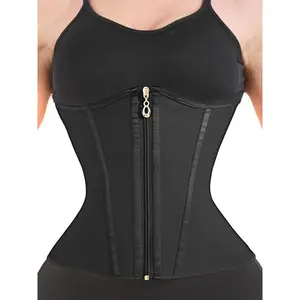 Women’s solid-color waist trainer with hook-and-eye closure, high compression tummy control waist cincher, tummy control shaper for everyday wear