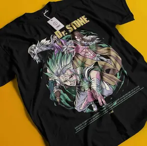 Dr Stone T-Shirt Senku Ishigami Tshirt Ryusui Tee Asagiri Seiyuu Anime Shirt All Size color, Waifu Manga Graphic Tee, Japanese Aesthetic Unisex Streetwear Crewneck Short Sleeve Shirt for Men & Women