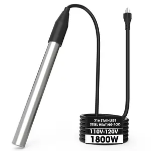1800W Rapid-Heating Immersion Water Heater—Suitable for Both Indoor & Outdoor, Safe, Durable, and Easy to Operate; Capable of Efficiently Heating up to 50 Gallons of Water. Ideal for Use in Sinks, Inflatable Pools, Bathtubs, Baptismal Fonts, and Buckets.