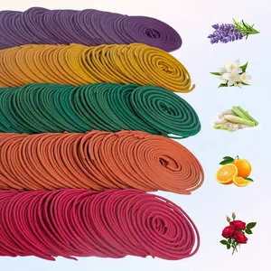 50-Piece Mixed Scented Spiral Incense Set - Lemon, Rose, Jasmine, Lavender Fragrances, 3-4H Long Burn Time, Artificial Wood & Fragrant Wood Powder Build, Home Fragrance Freshener for Home, Yoga