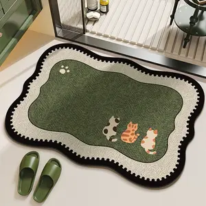 Non-Slip Bathroom Mat, Quick-Dry Absorbent Kitchen & Bath Entrance Rug, Durable Shower Room Accessory, Home Goods