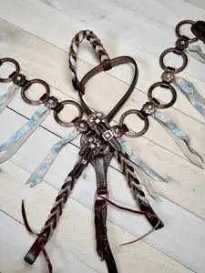 Shimmer Tassel Copper Concho and Ring  Tack Set