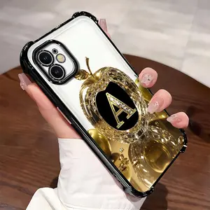 Suitable for [iPhone 11] New high-end letter silicone mobile phone case New business simple electroplating four-corner anti-fall air cushion mobile phone case Affordable anti-fall and anti-fingerprint-995