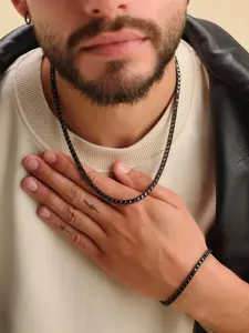 Black Artificial Gemstone Chain, Jewel Necklace, Fashion Jewelry for Party, Daily Clothing Decor, Trendy All-match & Exquisite Jewelry for Birthday Gift