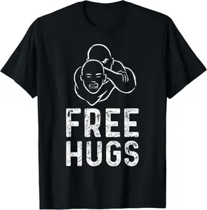 100% Cotton Free Hugs Funny Brazilian Jiu-Jitsu MMA BJJ T-Shirt