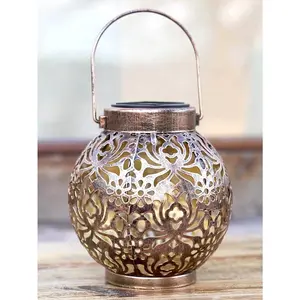 1PC Vintage-Style Solar LED Lantern With Handle - Outdoor Hanging Light For Garden, Patio & Lawn Decor