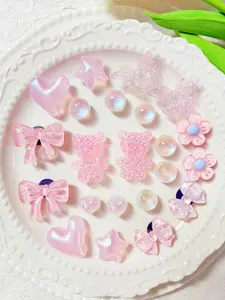 22 Piece Shoe Accessories Set, Bear Flower Heart Star Bowknot, Fits Women's Shoes Sandals Slippers Garden Shoes, DIY Decoration, Bling Shoe Charms