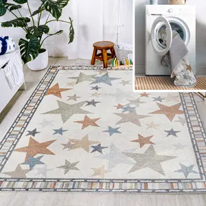 JONATHAN Y Star Gazer Geometric Machine-Washable Indoor Area Rug; for Living Room, Kitchen, Bedroom, Dining Room, Office