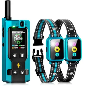Dog Electric Shock Collar for Two Dogs 4200FT: Innovative Pedometer and Smart Color Screen Dog Training Collar with Remote Control 5 Modes IP67 Waterproof Rechargeable Electronic Collar for Large Medium Small Dogs