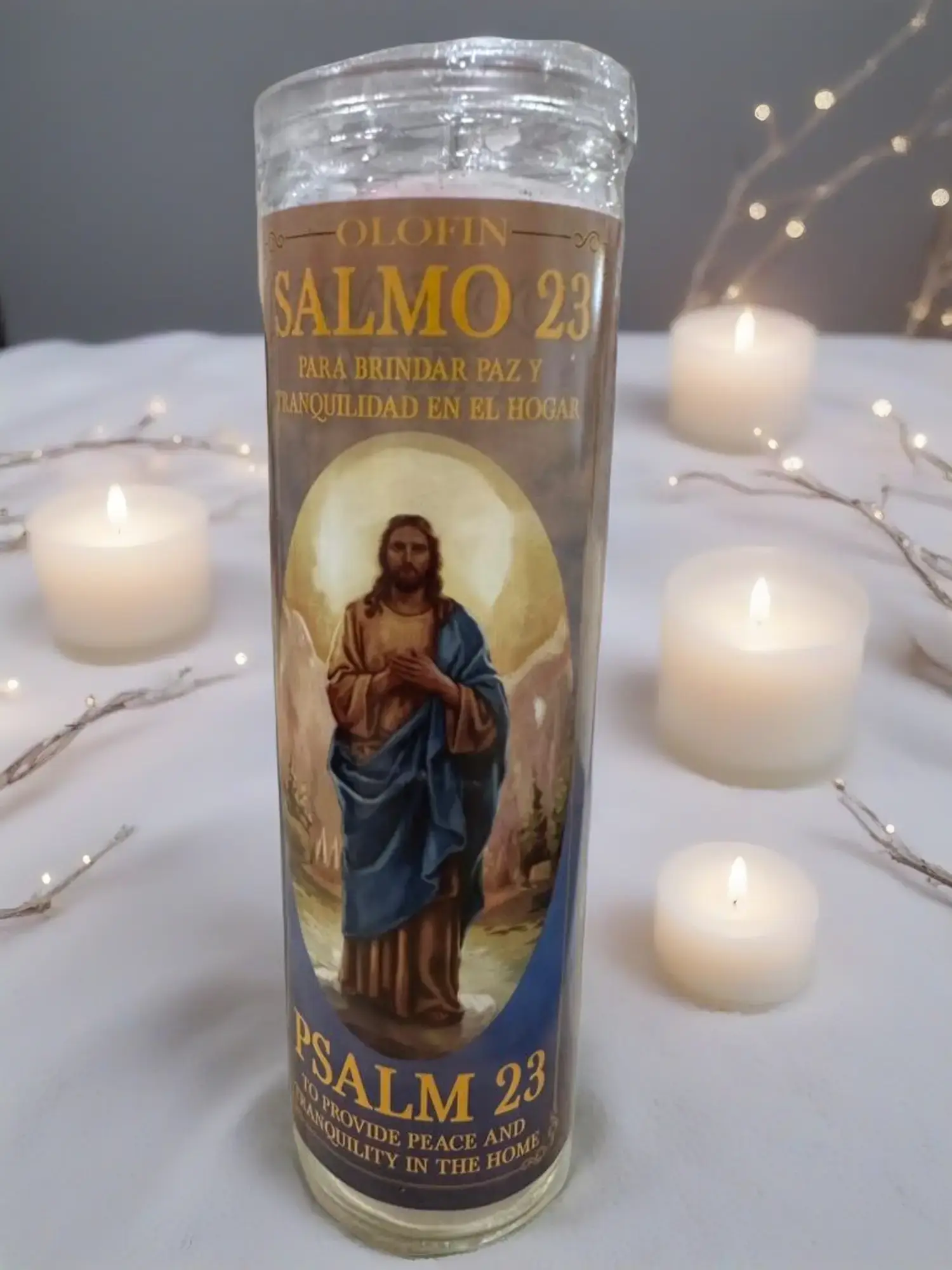 SALMO 23 VELADORA PREPARADA, SALMO 23 Prepared Candle, Healthcare & Therapy Aromatherapy Candle for Alternative Medications & Treatments