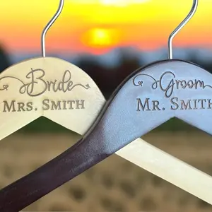 Personalized Hangers for Bride, Groom, Bridesmaid, and Groomsmen - Perfect for Hanging Clothes and Organizing - Organiser