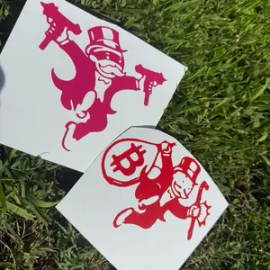 Monopoly Man Car Decal Multiple Colors - Designs Featuring Iconic Characters