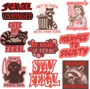 Feral Sticker Extra Large Stickers for Adults Funny Wild Animal Adhesives with Memes Funny Stickers with Colorful Graphic Decals Funny Animal  Multi
