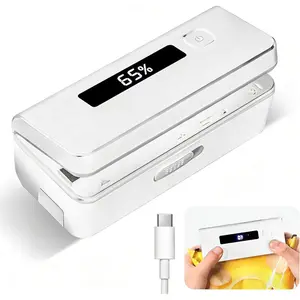 Mini Bag Sealer, 4.7"  Chip Bags Heat Sealer with LED Power Display & 9 Adjustable Gears, Capper Bag Reseal & , Rechargeable Sealing Machine Impulse For Snack Plastic Bag Mylar Cereal Bags
