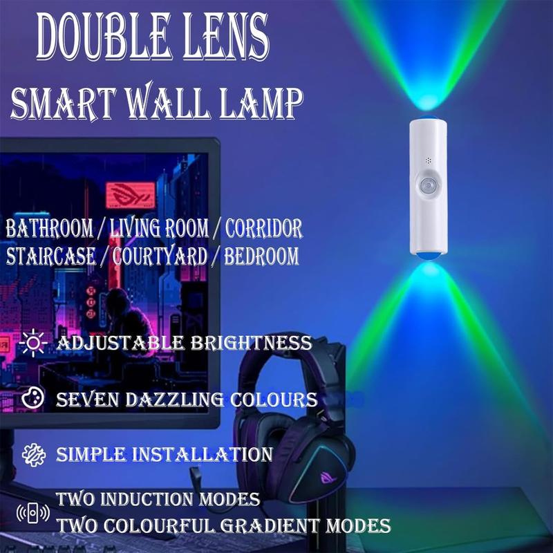 【Buy 1 Get 1 Free】Rechargeable Smart LED Motion Sensor Ambient Light, Punch-Free Color Changing Motion Sensor Light Indoor, Wireless Auto-On Wall Sconce with 7 Colors & Magnetic Mount for Hallway