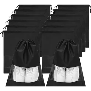 18 Pcs Travel Shoe Bags, Non Woven Drawstring Shoes Storage Bags for Protecting and Dustproof Storing Shoes