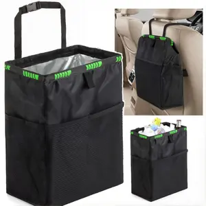 Waterproof Car Trash Can Garbage Waste Bin Bag Organizer Vehicle Travel Portable