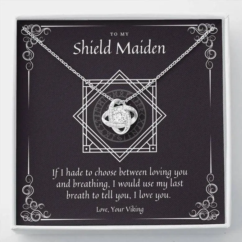 Shieldmaiden Necklace, Viking Jewelry For Women, Last Minutes Gifts For Her, Wife, Future-Wife, Soulmate, Girlfriends, Fiance From Him Husband, Boyfriends On Mother's Day, Birthday, Anniversary
