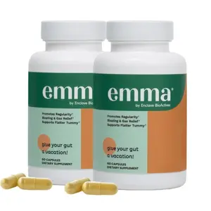 Emma Gut Health – 60 Capsules for Leaky Gut Repair, Bloating Relief, and Regularity with Magnesium, Berberine, Vitamin D & Quercetin.