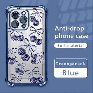Cherry Pattern Phone case for iPhone 17Pro Max Air 16Plus E 15 14 13 12 11 cases,Shockproof Drop,Protection Durable,Protective Silicone Cover,simple and stylish, available in multiple colors,Gifts for Girls Smartphone Screen Protector