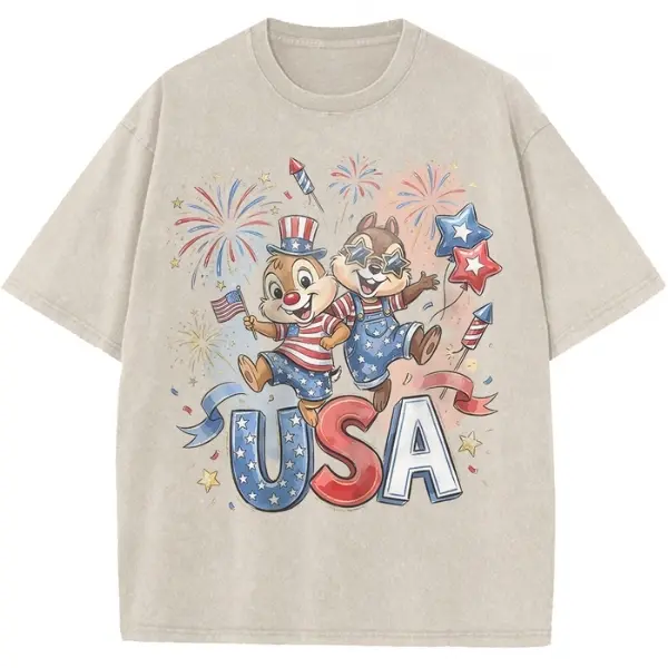 Chip and Dale Shirt, 4th of July Shirt, Chipmunks Shirt, Animated Shirt, Vintage Tee