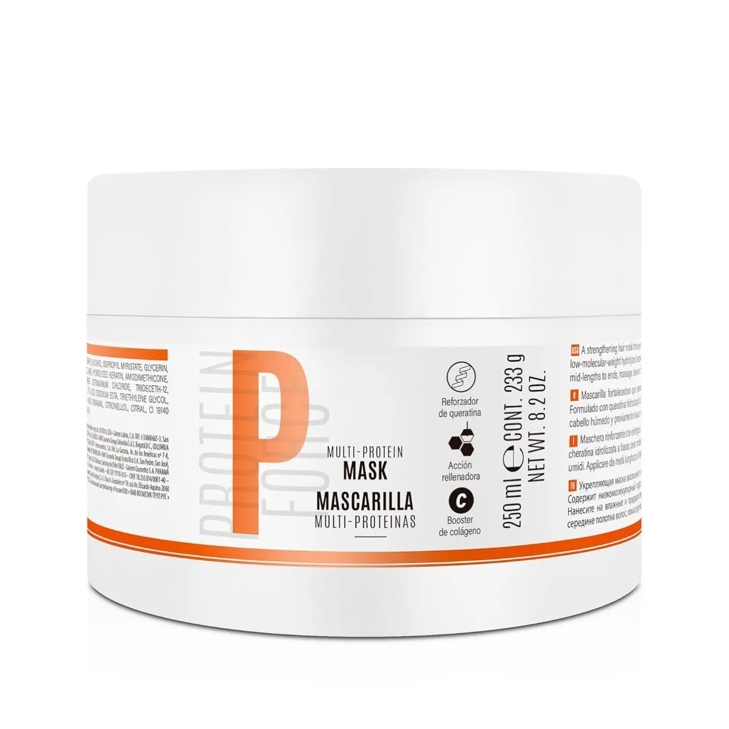 SALERM - Damaged Hair Mask - Multi-Proteins Hair Lab - 250 ml - Helps Replenish Natural Keratin - Adds Volume and Strength - Paraben-Free