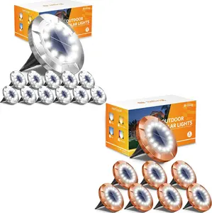 Biling,Solar Lights Outdoor, Bright Longevity Solar Ground Lights, Waterproof Flat Solar Pathway Lights Landscape Lighting for Garden Yard Walkway