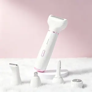 5-In-1 Electric Shaver & Hair Removal Kit for Women, USB Rechargeable, Washable, Full Body Grooming, Precision Trimmers for Eyebrows, Nose, Body